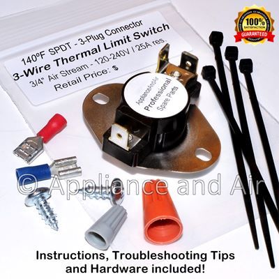 Ashley 80601 High Temp Limit Switch Manual Reset AP5770 AP5770i pellet stove 